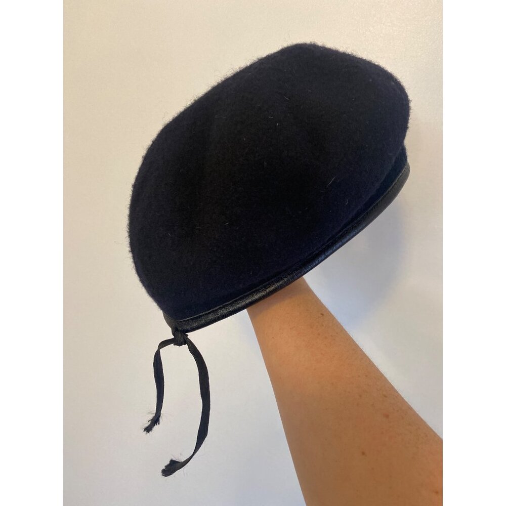 Bancroft Black Wool Beret Size 7 3/8 Military Spec MIL-B-43172 Made In USA